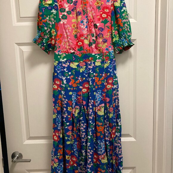 Boden Liv Floral Pleat Detail Midi Dress Size 4 - Picture 2 of 10
